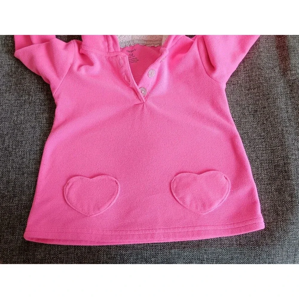 sweater 18 months New Girls Carters hooded fleece Pink Baby